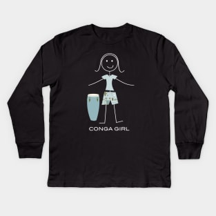 Funny Womens Conga Player Kids Long Sleeve T-Shirt